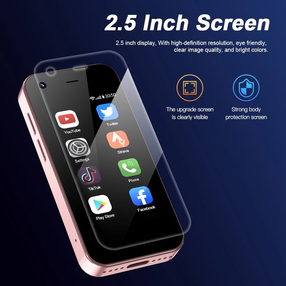 SERVO KING5000 Mini Smartphone 3G Networks Dual Nano SIM Android 9.0 System 16GB ROM 2.5'' Screen Play Store Pocket Smartphones